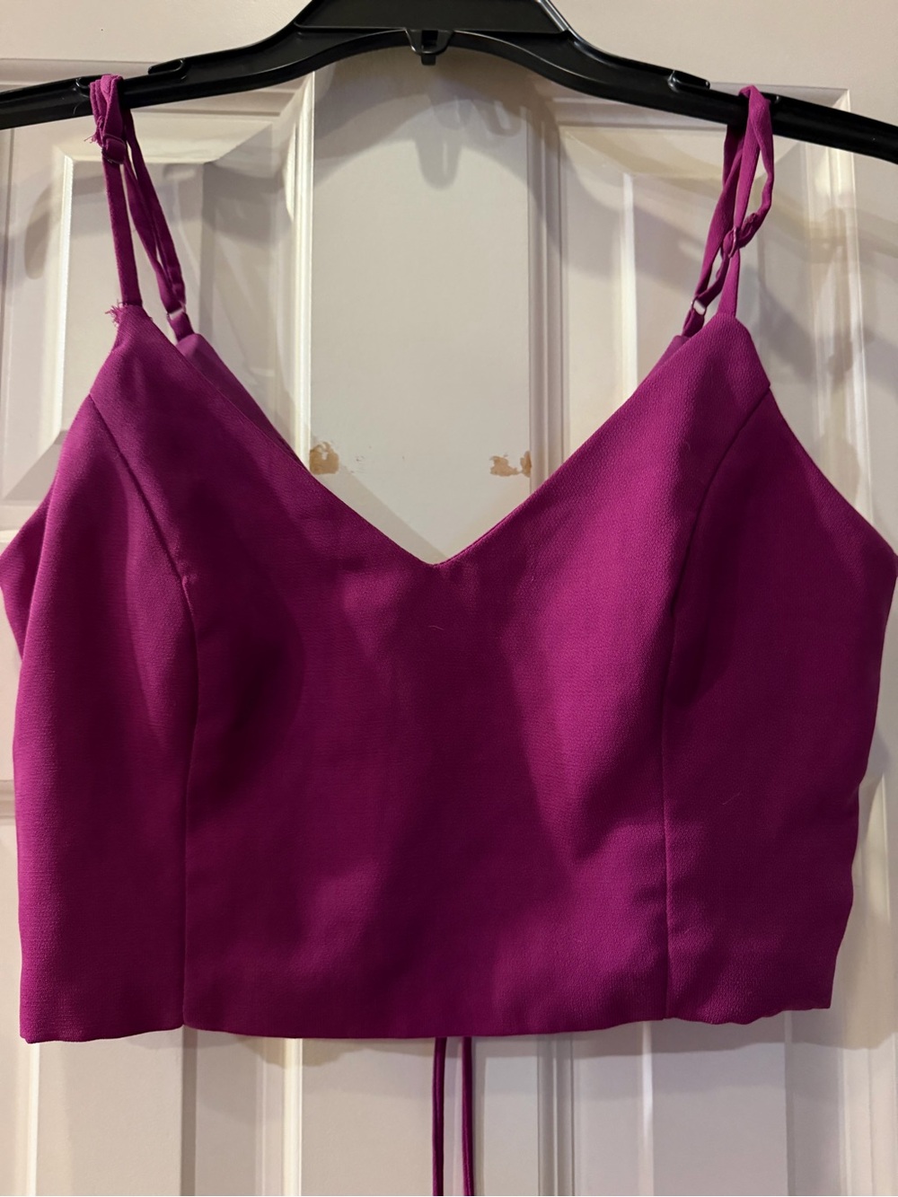 Lulu's Fuchsia V-Neck Spaghetti Strap Crop Camisole